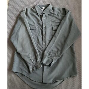 Montage Collection Shirt Mens Medium Black Long‎ Sleeve Button Up Pockets Casual